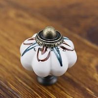 3338mm hand-painted ceramic blue and white porcelain pumpkin handle classical handle twist chest of drawers drawer cabinet single hole miniinthebox - thumbnail
