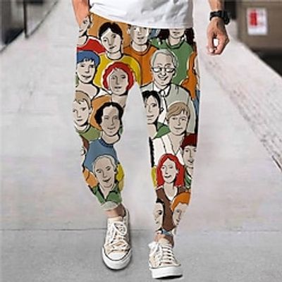 Men's Joggers Trousers Drawstring Elastic Waist 3D Print Cartoon Graphic Prints Comfort Breathable Sports Outdoor Casual Daily Streetwear Designer Rainbow Micro-elastic Lightinthebox