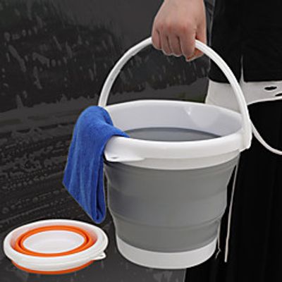 Big Silicone Bucket for Fishing Promotion Folding Bucket Car Wash Outdoor Fishing Supplies Square 10L Bathroom Kitchen Camp Bucket Lightinthebox