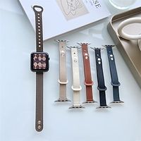 1PC Smart Watch Band Compatible with Apple iWatch Series 8 7 6 5 4 3 2 1 SE Leather Loop for iWatch Smartwatch Strap Wristband Genuine Leather Adjustable Breathable Quick Release Lightinthebox - thumbnail