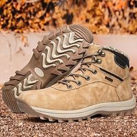 Men's Boots Plus Size Hiking Boots Trekking Shoes Hiking Walking Casual Outdoor Daily Faux Leather Mesh Breathable Slip Resistant Mid-Calf Boots Lace-up Black Pink Brown Fall Winter miniinthebox - thumbnail