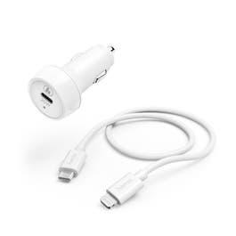 Hama Car Charging Set, Lightning, Power Delivery (PD) , 20W, White