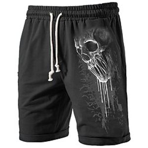 Men's Classic Style Fashion Active Shorts Drawstring Elastic Waist Print Short Pants Sports Outdoor Casual Micro-elastic Skull Cotton Blend Comfort Breathable Mid Waist Black L XL XXL 3XL 4XL Lightinthebox