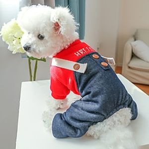 Dog Cat Jumpsuit Quotes  Sayings Adorable Cute Dailywear Casual Daily Winter Dog Clothes Puppy Clothes Dog Outfits Soft Red Costume for Girl and Boy Dog Polyester XS S M L XL miniinthebox