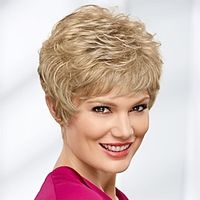 Wisped Away WhisperLite Wig Classic Short Wig with Fab Volume and Tousled Layers/Multi-Tonal Shades of Blonde Silver Brown and Red miniinthebox