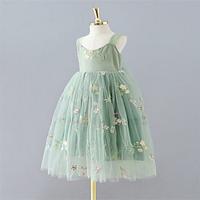 Girl Enchanted Floral Embroidered Tulle Flower Lace A-Line Garden Party Flower Girl Dress Lightinthebox