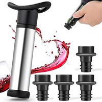 Wine Saver with 4 Vacuum Stoppers Wine Stopper Wine Preserver Wine Bottle Keeper Set Reusable Stainless Steel Vacuum Sealer Keeps Wine Fresh Lightinthebox