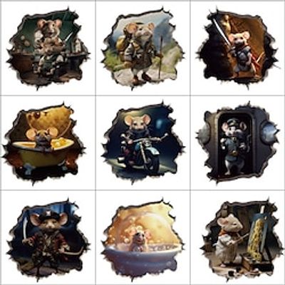 Mouse Hole Wall Sticker, Cartoon Mice Self-Adhesive Wall Art Decor Decals, For Bedroom Living Room Decoration Lightinthebox