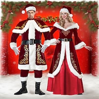 Santa Claus Mrs.Claus Santa Suits Cosplay Costumes Matching Family  Couples Men's Women's Cosplay Costume Family Matching Outfits Christmas Christmas Masquerade Christmas Eve Adults' Party Christmas miniinthebox