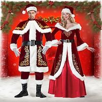 Santa Claus Mrs.Claus Santa Suits Cosplay Costumes Matching Family  Couples Men's Women's Cosplay Costume Family Matching Outfits Christmas Christmas Masquerade Christmas Eve Adults' Party Christmas miniinthebox - thumbnail