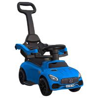 Megastar Ride On Baby Toddler 3-In-1 Mercedes Benz Style Push Car Stroller Lights & Pull Handle For Parental Control - Blue (UAE Delivery Only)