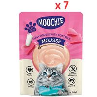 Moochie Cat Food Tuna Mousse With Goat Milk Pouch 70G (Pack of 7)