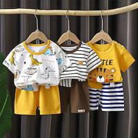 Children's Short sleeved Set 24 Summer New Boys' Pure Cotton T-shirt Shorts Korean Edition Women's Baby Clothing Children's Clothing Lightinthebox