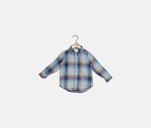 Toddler Boys Woven Shirt  Grey Heather/Navy Combo