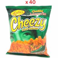 Leslies Cheddar Jalapeno Cheezy Corn Crunch, 70 Gm Pack Of 40 (UAE Delivery Only)