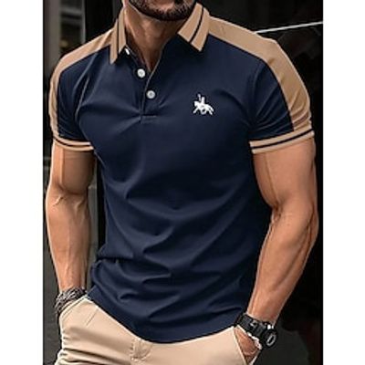 Men's Polo Shirt Button Up Polos Casual Holiday Lapel Short Sleeve Fashion Basic Color Block Patchwork Embroidered Summer Regular Fit Black Wine Navy Blue Green Polo Shirt Lightinthebox Men's Polo Shirt Button Up Polos Casual Holiday Lapel Short Sleeve Fashion Basic Color Block Patchwork Embroidered Summer Regular Fit Black Wine Navy Blue Green Polo Shirt Lightinthebox
