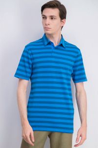 Mens Stripe Polo Shirt  Blue