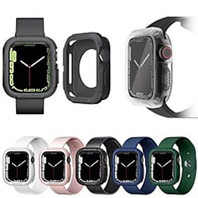 Cases For Apple iWatch Apple Watch Series 7 Silicone Screen Protector Smart Watch Case Compatibility 41mm 45mm miniinthebox