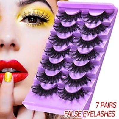 Eyelash Extensions 14 pcs Waterproof Professional Level Fashionable Design Volumized Curly Cosplay Fiber Wedding Party Halloween Full Strip Lashes Thick The End Is Longer - Makeup Daily Makeup Lightinthebox
