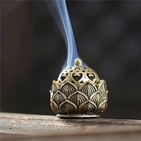 Hollow Lotus Incense Burner Hollow Incense Serving Tea Table Ornament Mini Incense Burner Lightinthebox - thumbnail