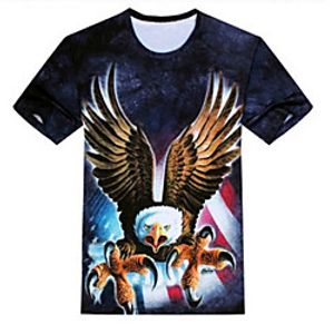 Men's Unisex Tee T shirt 3D Print Graphic Prints Eagle Plus Size Print Short Sleeve Casual Tops Cotton Basic Designer Big and Tall Blue Lightinthebox