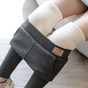 Women's Leggings Thermal Warm Yoga Fitness Tennis Leggings Spring and autumn thin section dark gray 350g silver fox velvet black spring and autumn thin black Fleece Winter Sports Activewear High Lightinthebox