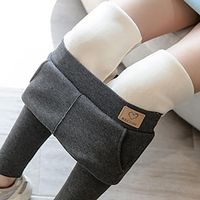 Women's Leggings Thermal Warm Yoga Fitness Tennis Leggings Spring and autumn thin section dark gray 350g silver fox velvet black spring and autumn thin black Fleece Winter Sports Activewear High Lightinthebox - thumbnail
