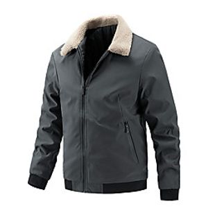 Men's Padded Hiking jacket Hiking Windbreaker Hiking Fleece Jacket Winter Outdoor Thermal Warm Windproof Quick Dry Lightweight Outerwear Trench Coat Top Skiing Ski  Snowboard Fishing Grey Black Lightinthebox