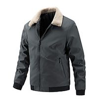 Men's Padded Hiking jacket Hiking Windbreaker Hiking Fleece Jacket Winter Outdoor Thermal Warm Windproof Quick Dry Lightweight Outerwear Trench Coat Top Skiing Ski  Snowboard Fishing Grey Black Lightinthebox - thumbnail