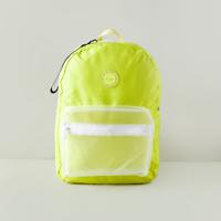 Textured Backpack with Translucent Pocket - 41.3x28.6x13 cms