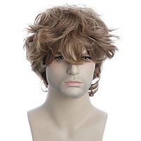 Men's Short Curly Hair Fluffy Brown Wig with Halloween Cosplay Wig Lightinthebox - thumbnail