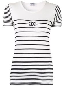 Chanel Pre-Owned border short sleeve top - White