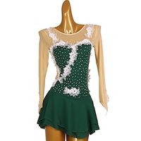Latin Dance Dress Rhinestone Women's Performance Training Long Sleeve High Spandex Tulle Lightinthebox - thumbnail