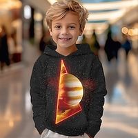 Boys Hoodie Long Sleeve Galaxy Space 3D Print Fashion Streetwear Cool Polyester Outdoor Casual Daily Kids Pocket 3-12 Years 3D Printed Graphic Regular Fit Lightinthebox - thumbnail