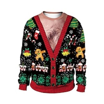 Christmas Ugly Christmas Sweater  Sweatshirt Hoodie Print Graphic Hoodie For Men's Women's Unisex Adults' 3D Print 100% Polyester Party Lightinthebox