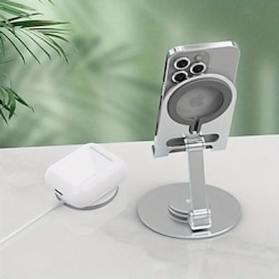 3 In 1 Wireless Charging Stand Charger Phone Holder Magnetic Wireless Foldable Phone Stand 360° Rotation Alloy Aluminum Charger Desktop Phone Stand miniinthebox 3 In 1 Wireless Charging Stand Charger Phone Holder Magnetic Wireless Foldable Phone Stand 360° Rotation Alloy Aluminum Charger Desktop Phone Stand miniinthebox