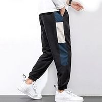 Men's Sweatpants Joggers Pocket Drawstring Elastic Waist Color Block Comfort Breathable Casual Daily Holiday Sports Fashion Black miniinthebox