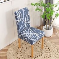 Dining Chair Cover Stretch Chair Seat Slipcover Suede Water Repellent Soft Plain Solid Color Durable Washable Furniture Protector For Dining Room Party miniinthebox - thumbnail
