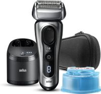 Braun Series 8 Wet & Dry Shaver With 5-In-1 Smartcare Center And Travel Case, Silver, Shaver 8467CC