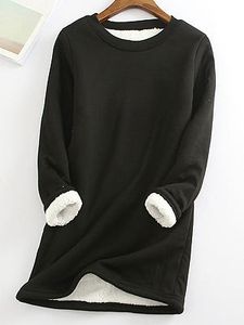 Lamb Wool Casual Long-sleeved T-shirt