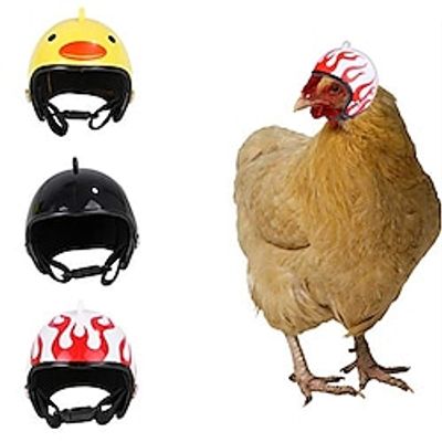 3PCS Creative pet Chicken Helmet Holiday Funny Protection Hen hat Bird hat Headgear Flame Black Eight Yellow Duck Lightinthebox