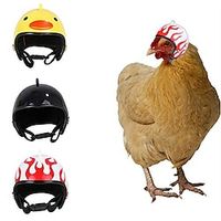 3PCS Creative pet Chicken Helmet Holiday Funny Protection Hen hat Bird hat Headgear Flame Black Eight Yellow Duck Lightinthebox - thumbnail