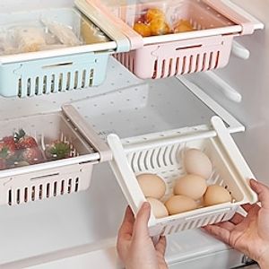 Refrigerator Telescopic Storage Basket Refrigerator Storage Box Drawer Storage Rack Storage Fresh Box Freezer Box Storage Rack miniinthebox