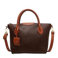 Women's Shoulder Bag Hobo Bag PU Leather Daily Zipper Large Capacity Geometric Black Brown Khaki miniinthebox - thumbnail