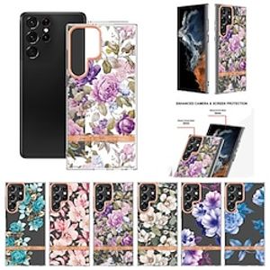 Phone Case For Samsung Galaxy S24 S23 S22 S21 S20 Ultra Plus FE A54 A34 A14 Back Cover Support Wireless Charging Non-Yellowing Shockproof Flower Floral TPU Lightinthebox