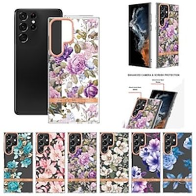 Phone Case For Samsung Galaxy S24 S23 S22 S21 S20 Ultra Plus FE A54 A34 A14 Back Cover Support Wireless Charging Non-Yellowing Shockproof Flower Floral TPU Lightinthebox