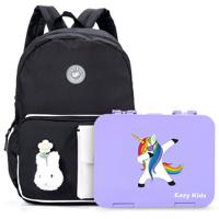 Eazy Kids Vogue School Bag With Bento Lunch Box - Black