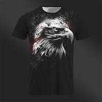 Graphic Animal Eagle Daily Casual Street Style Men's 3D Print T shirt Tee Tee Top Sports Outdoor Holiday Going out T shirt Black Dark Gray Short Sleeve Crew Neck Shirt Spring Summer Clothing Apparel Lightinthebox