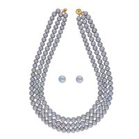 Sri Jagdamba Pearls 3 Line 6-7MM Round Pearl Set - JPJUL-20-119 - thumbnail