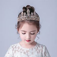 Simple Children's Headwear Crown Headband Alloy Diamond Wedding Dress Accessories Birthday Princess Crown Lightinthebox - thumbnail